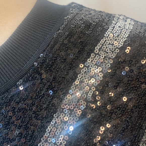 AllSaints Juela Bowi Black and Silver Long Sleeve Sequined Mini Dress- NWOT - Picture 14 of 16